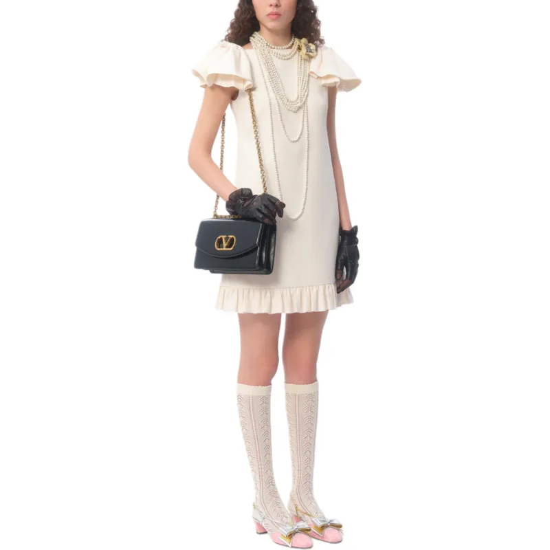 Valentino Crepe Couture Flared Hem Mini Dress-2