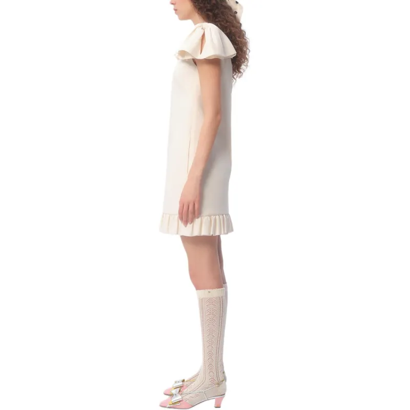 Valentino Crepe Couture Flared Hem Mini Dress-4