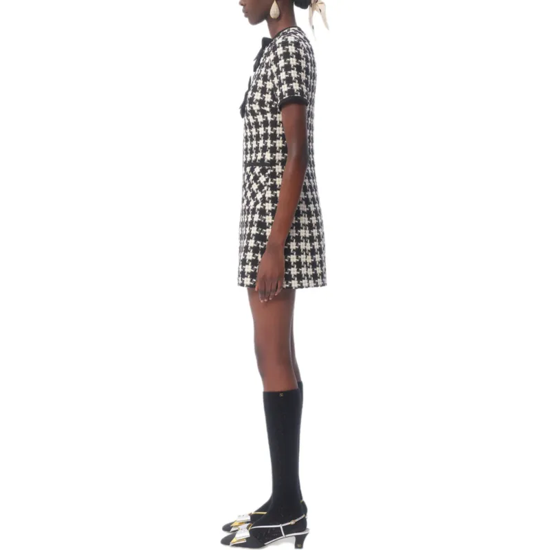 Valentino Geometric Patterned Short Sleeved Dress-4