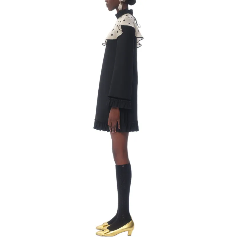 Valentino Crepe Couture High Neck Mini Dress-4