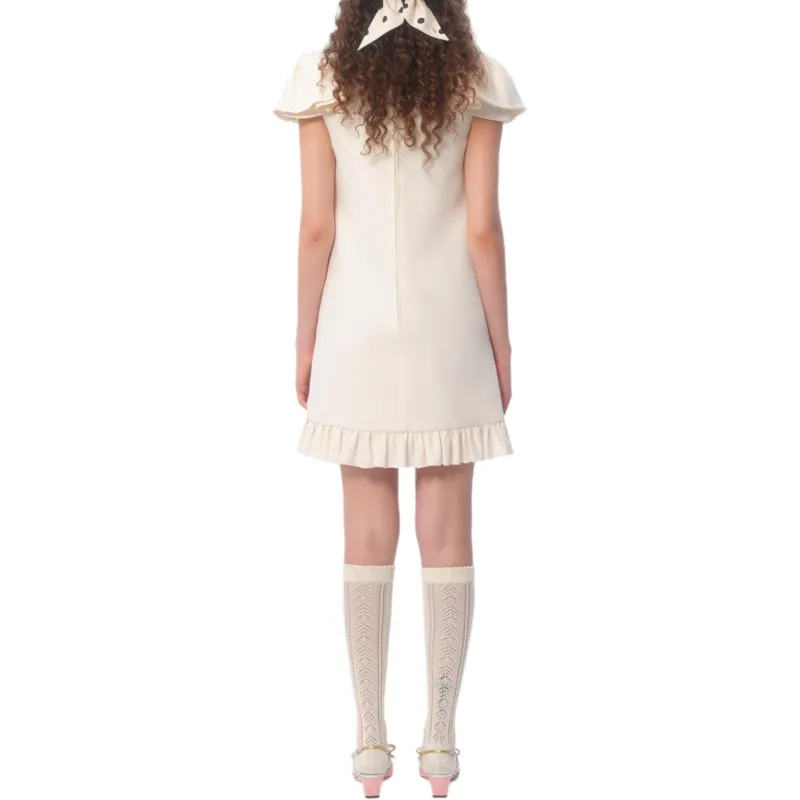 Valentino Crepe Couture Flared Hem Mini Dress-3