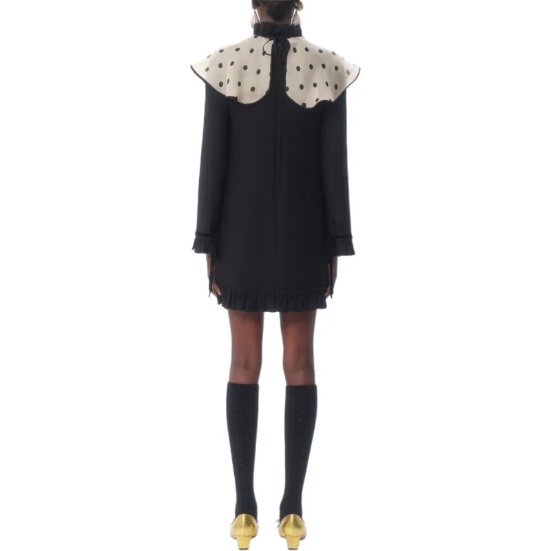 Valentino Crepe Couture High Neck Mini Dress-3