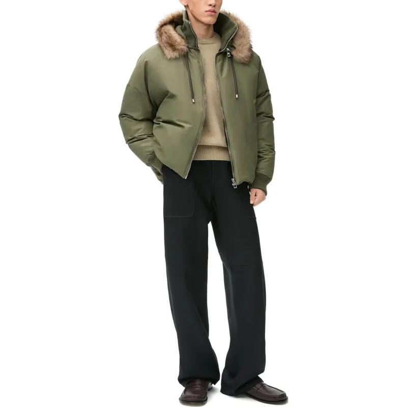 LOEWE SS25 Puffer Jacket Men's Khaki Green-1