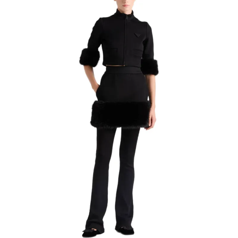 PRADA Zipped Cropped Sweatshirt-1