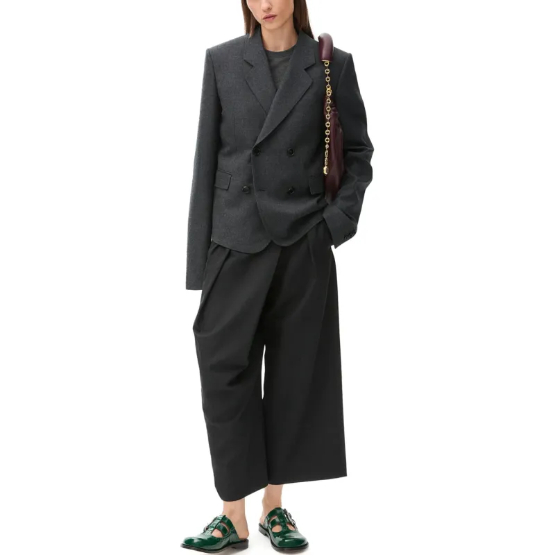LOEWE Cropped Wrap Trousers 'Black'-1