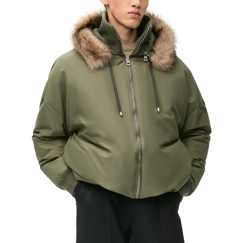 LOEWE SS25 Puffer Jacket Men's Khaki Green-2