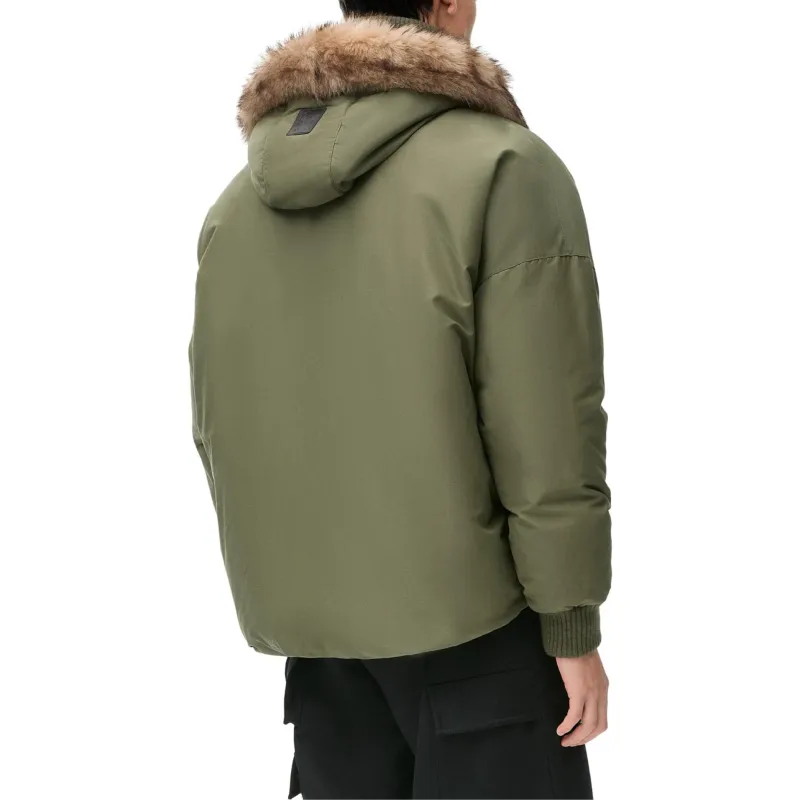 LOEWE SS25 Puffer Jacket Men's Khaki Green-3