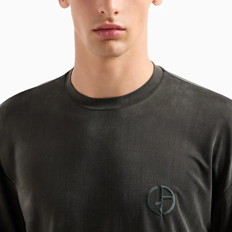 GIORGIO ARMANI Stretch Cupro Oversized Crew neck T shirt-4