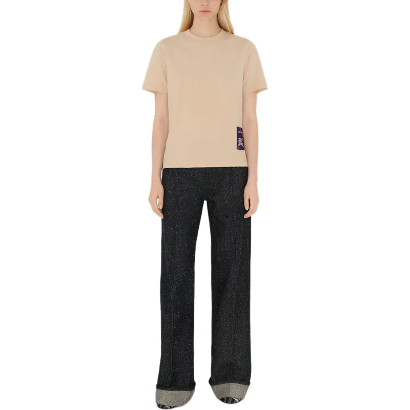 Burberry Check label Cotton T shirt-1