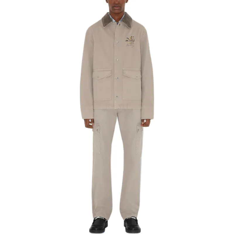 Burberry Motif embroidered Shirt Jacket-1
