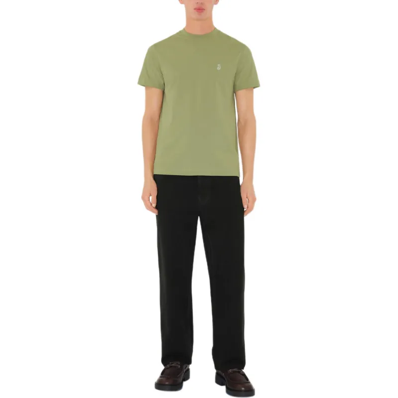 Burberry Logo Embroidered Crewneck T Shirt-1
