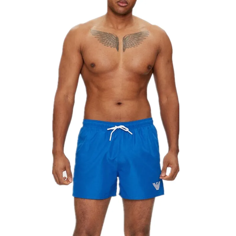 EMPORIO ARMANI Logo Embroidered Drawstring Swimming Shorts-5