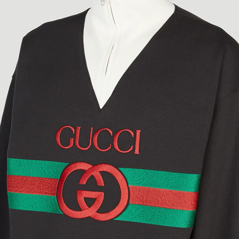 GUCCI Gg Logo Quarter Zip Sweatshirt-7