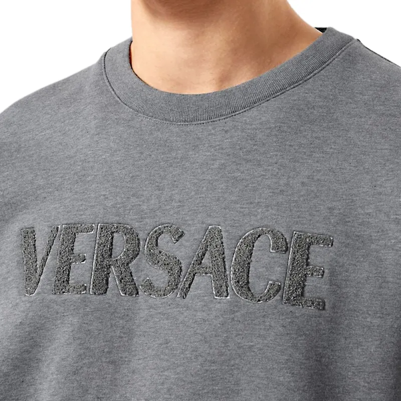 VERSACE Logo embroidered Jersey Sweatshirt-4