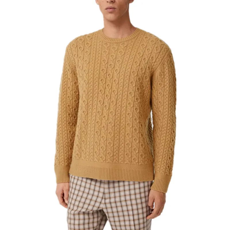 Burberry Cashmere Sweaters Men Yellow-1