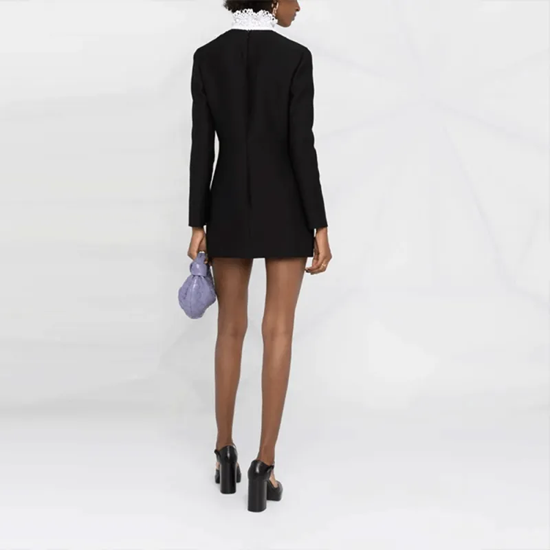 Valentino Embroidered Crepe Couture Dress-3
