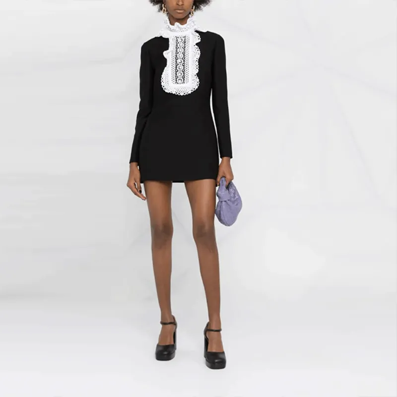 Valentino Embroidered Crepe Couture Dress-2