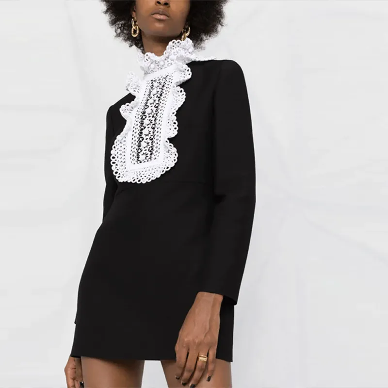 Valentino Embroidered Crepe Couture Dress-1