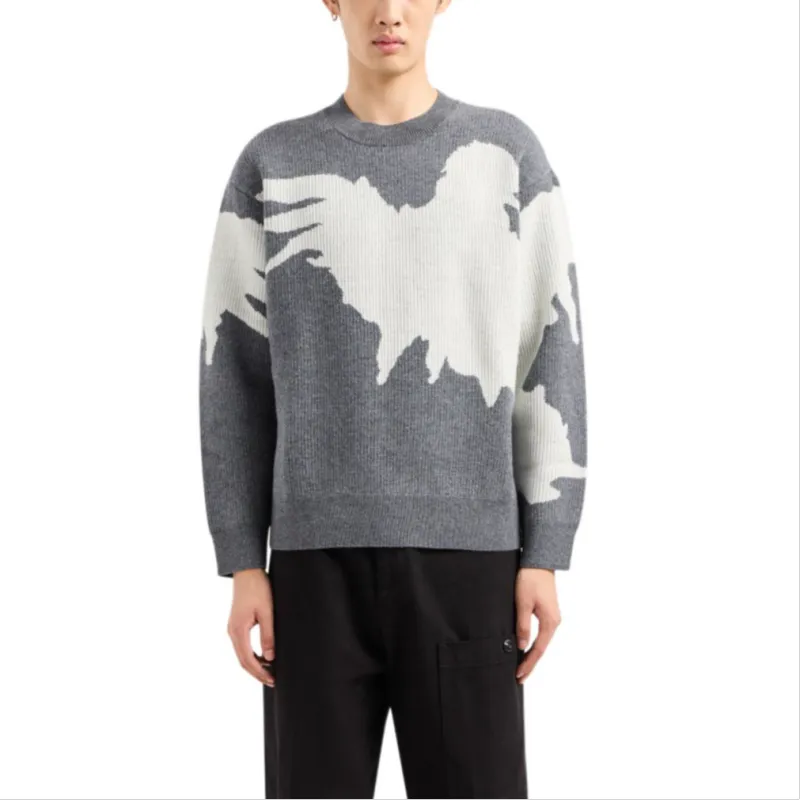 EMPORIO ARMANI FW23 Sweater Women's Gray White-3