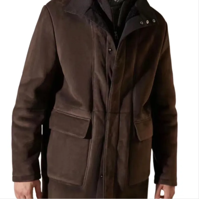 Loro Piana Leather Jacket Men's Brown-1