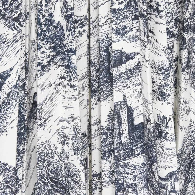 DIOR FW24 Casual Long Skirts Women's White Blue-3