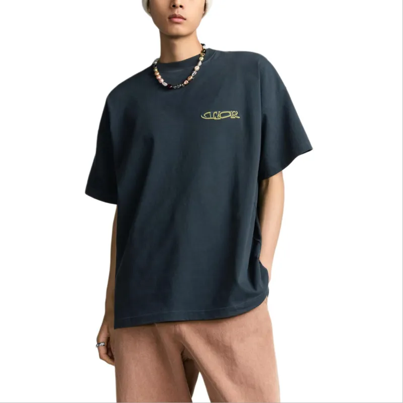 DIOR Lewis Hamilton Collaboration Series T Shirts Men Marine Blue-3
