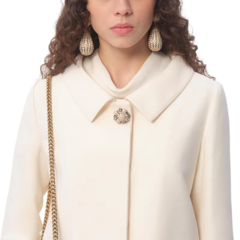 Valentino Bead Embellished Straight Hem Jacket-7