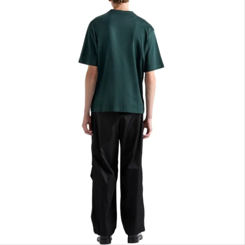 PRADA Triangle Logo Cotton T-shirt-2