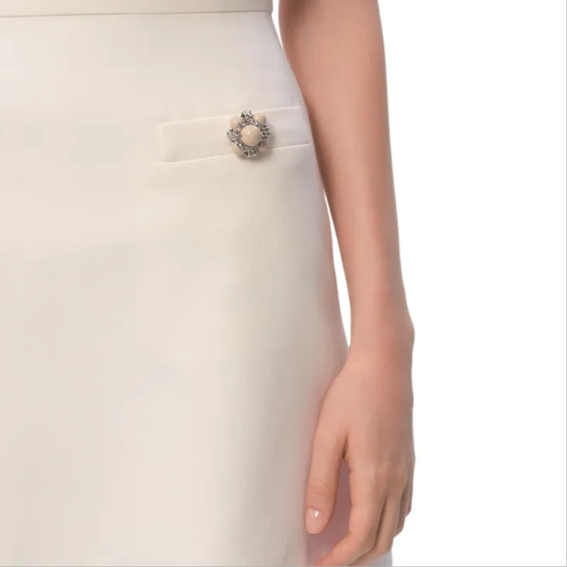 Valentino Button Embellished A Line Mini Skirt-7