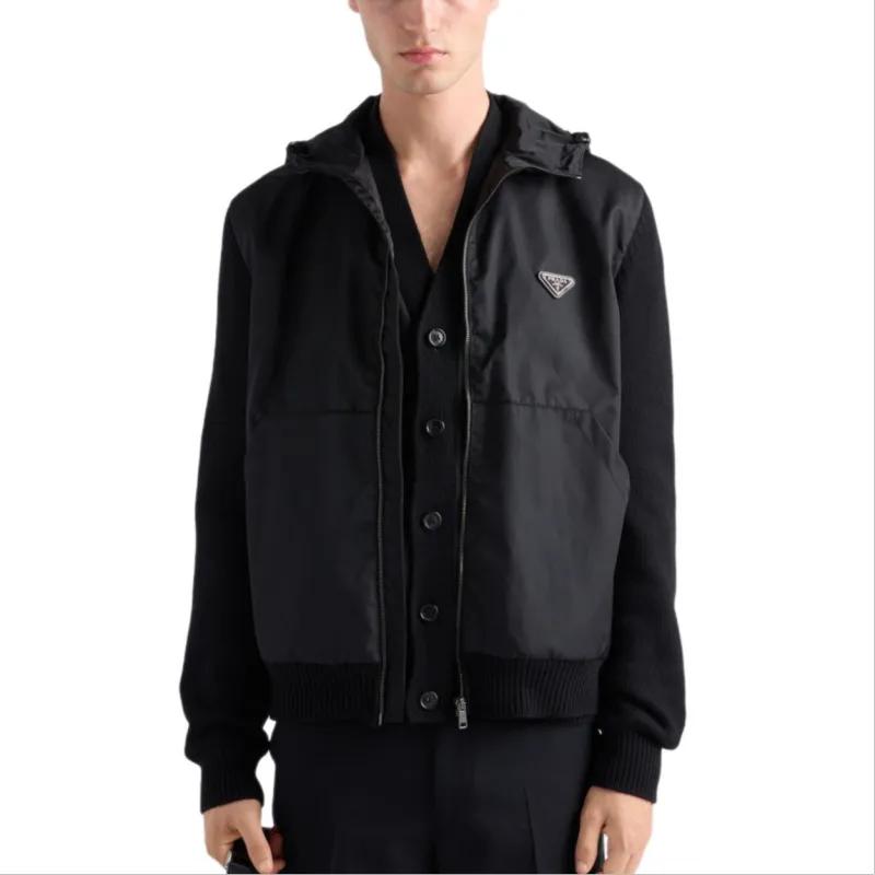 PRADA Gabardine Zip Up Hoodie-1
