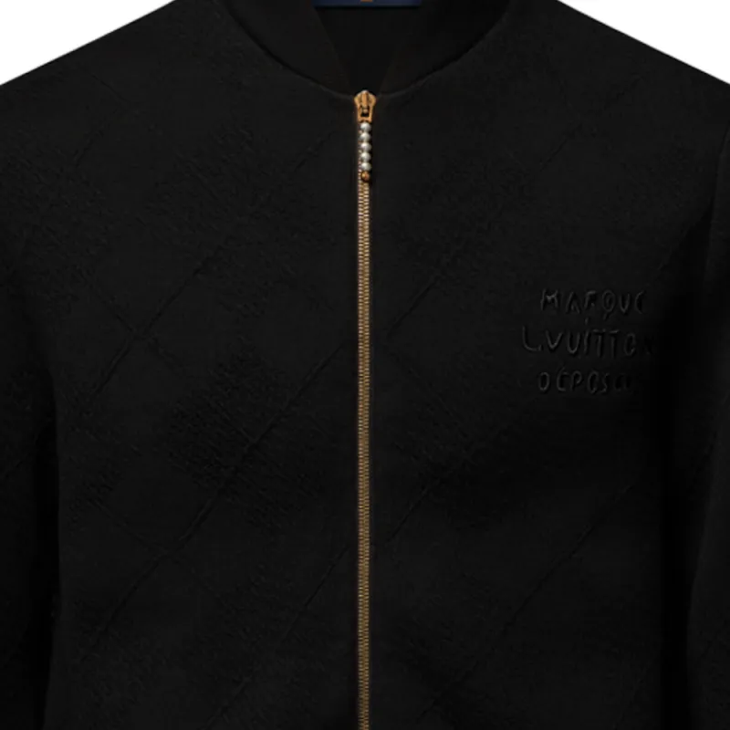 LOUIS VUITTON Textured Knit Wool Blend Blouson-3