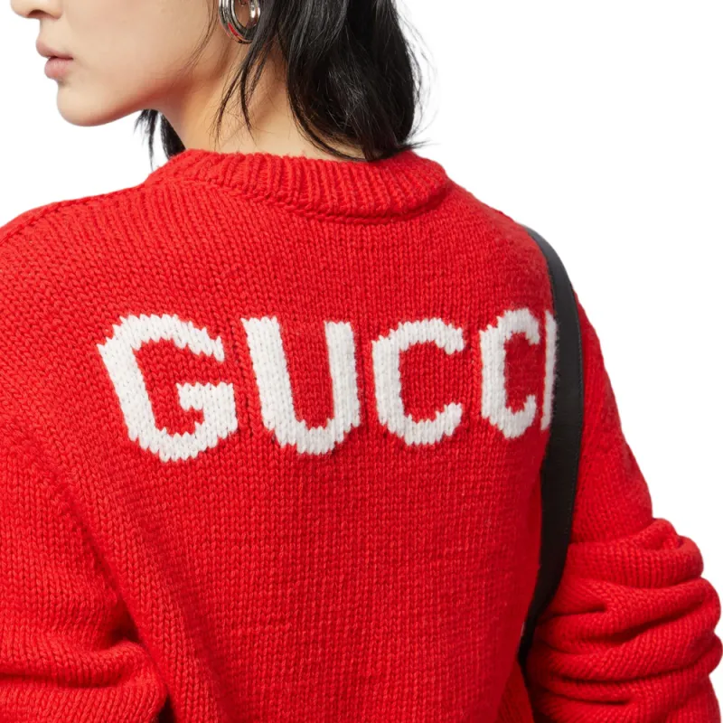 GUCCI Logo Intarsia Knitted Sweater-4