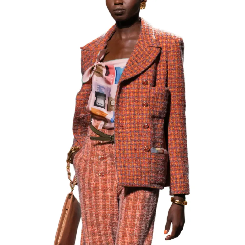 CHANEL FW24 Business Suits Coats Women's Pink-1