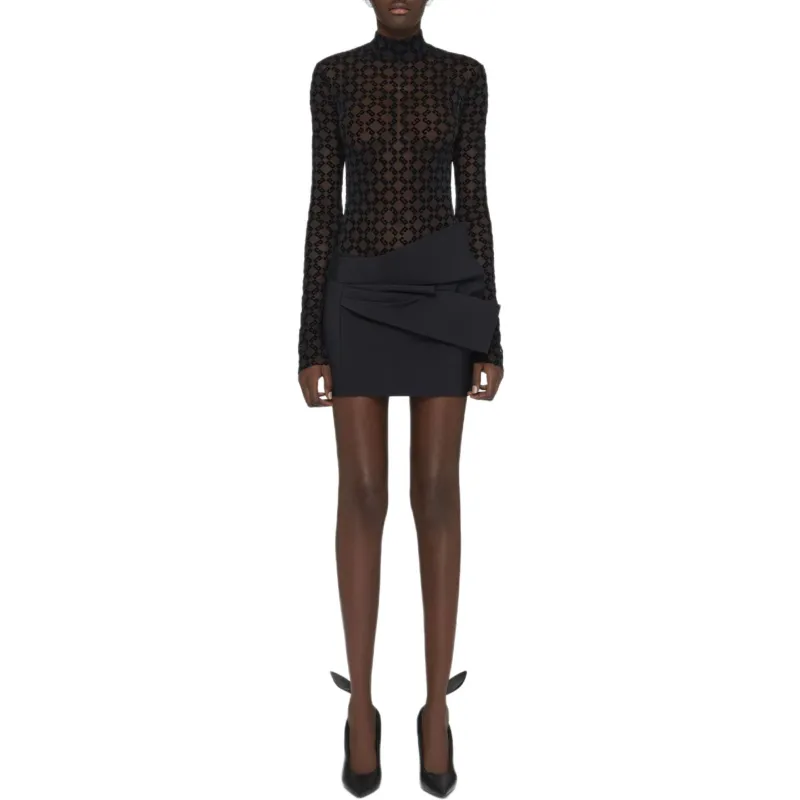 Givenchy Mid Rise Draped Mini Skirt-1