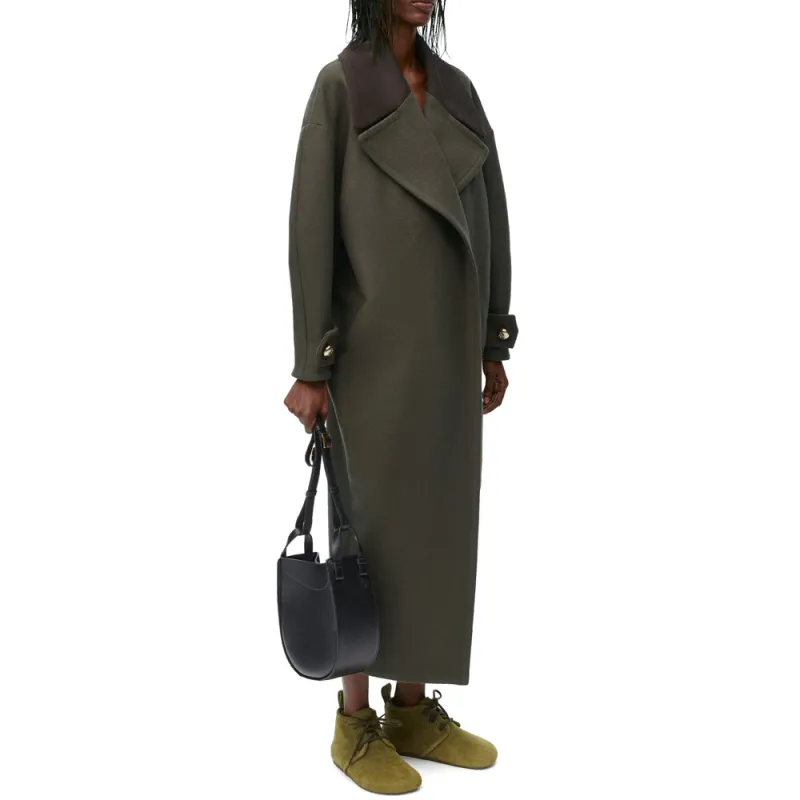 LOEWE Coats Women's Olive Green-2