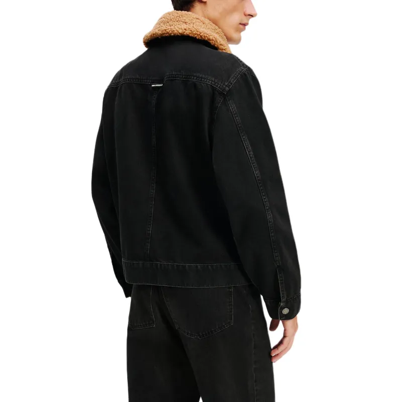 KARL LAGERFELD Denim Jacket Men's Black Gray Color-3