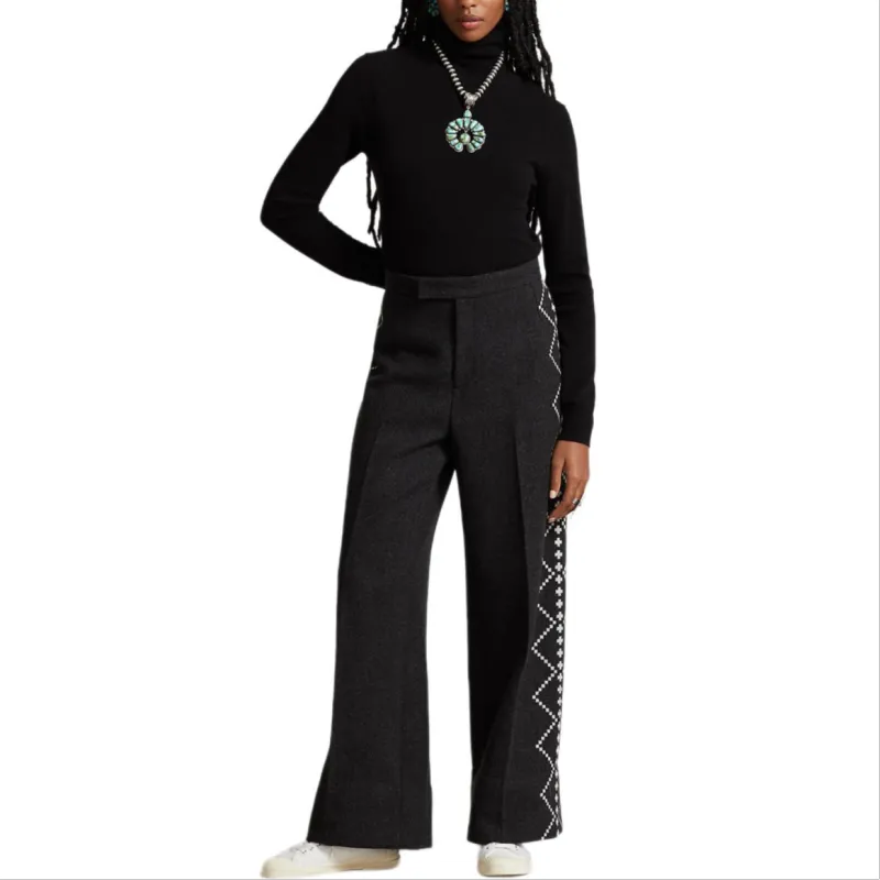 Polo Ralph Lauren Naiomi Glasses Collection FW24 Casual Pants Women's Dark Gray-1