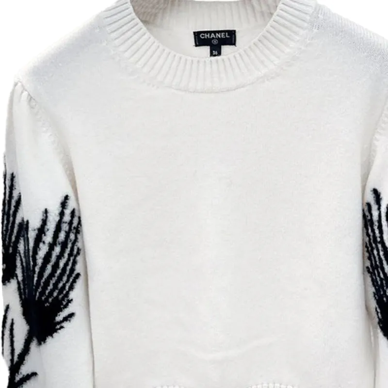 CHANEL Cashmere Sweater Women's White-2