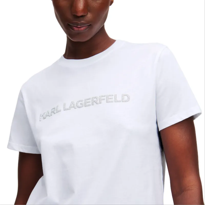 Karl Lagerfeld Glitter Appliqué Logo T shirt-4