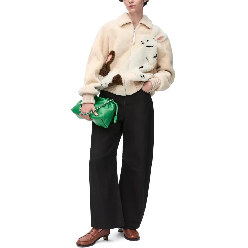 LOEWE x Suna Fujita SS25 Women's Pre Selection Collection Velvet feel Coat Women's Beige-2