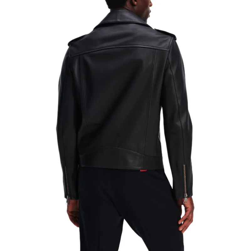 KARL LAGERFELD Leather Jacket Men's Black-1