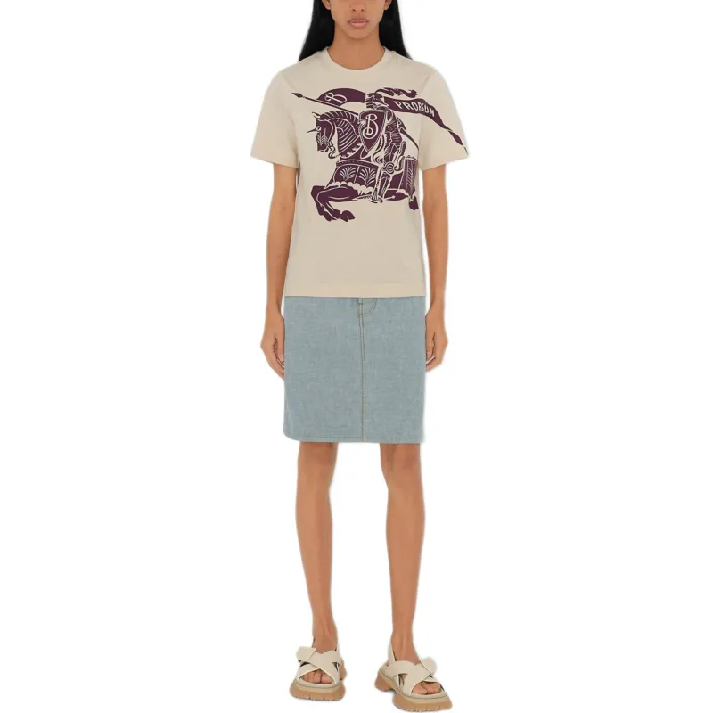 Burberry Logo Printed Crewneck T Shirt-1