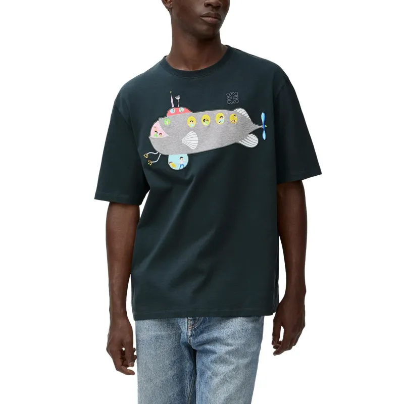 LOEWE x Suna Fujita SS25 T Shirt Men's Dark Green-2