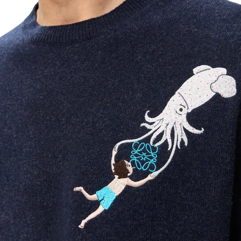 LOEWE x Suna Fujita SS25 Sweater Men's Dark Blue-4