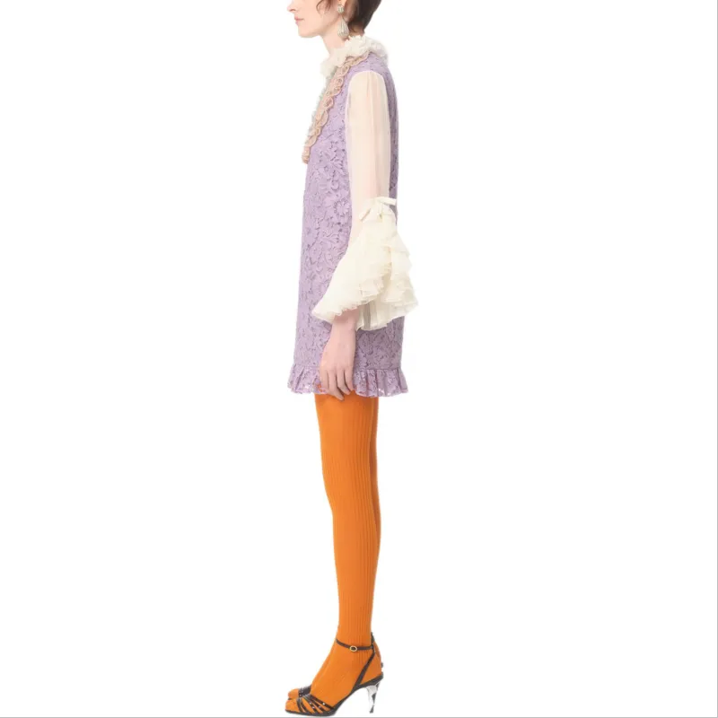 Valentino FW24 Long Sleeved Dresses Women's Purple-3