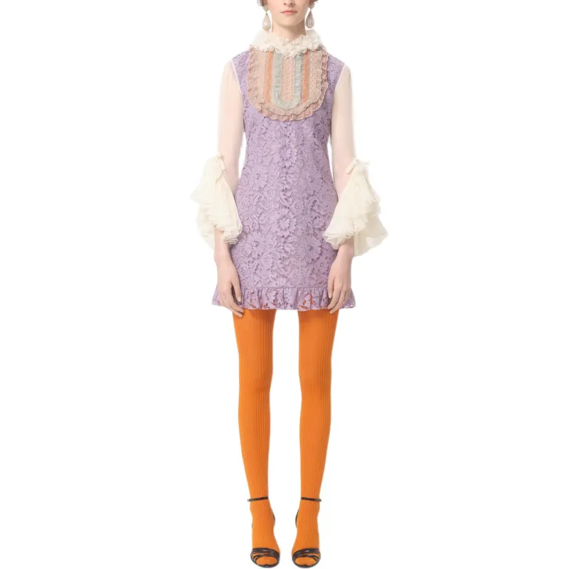 Valentino FW24 Long Sleeved Dresses Women's Purple-1