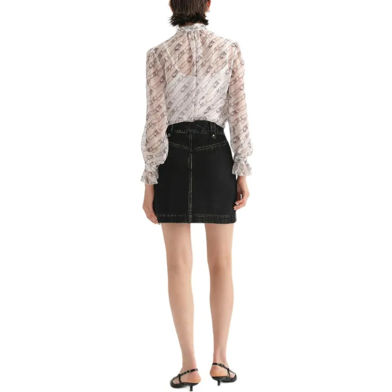 KARL LAGERFELD FW23 Denim Short Skirts Women's Black-2
