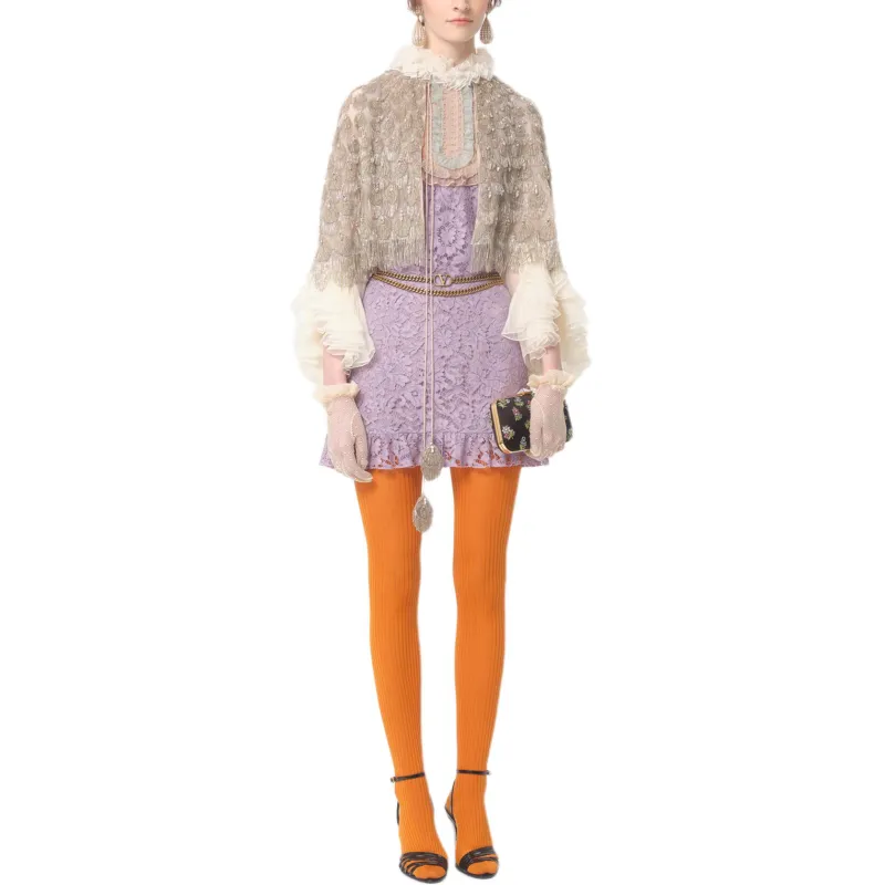 Valentino FW24 Long Sleeved Dresses Women's Purple-5