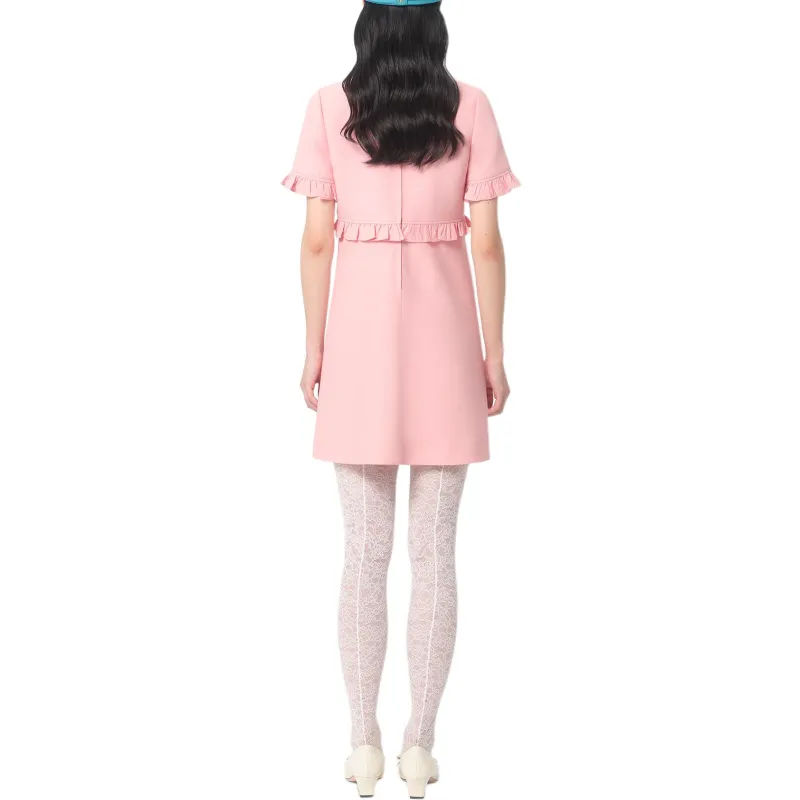 Valentino FW24 Short Sleeved Dress Women's Pink-3