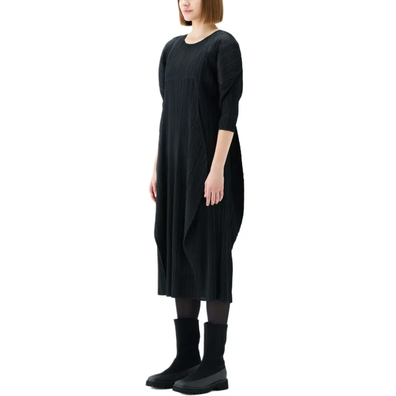 PLEATS PLEASE ISSEY MIYAKE FW24 Long-Sleeved Dresses Women's Black-4
